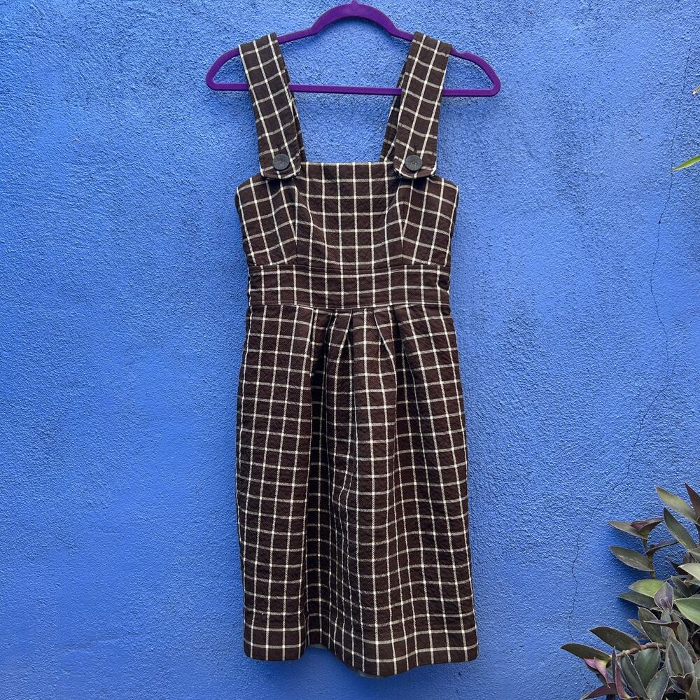 orla kiely convertible plaid wool blend shift dress